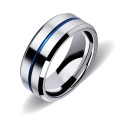 Heißer Verkauf personalisierter Wolframringe Schmuck Wolfram -Stahlblaue Ringe